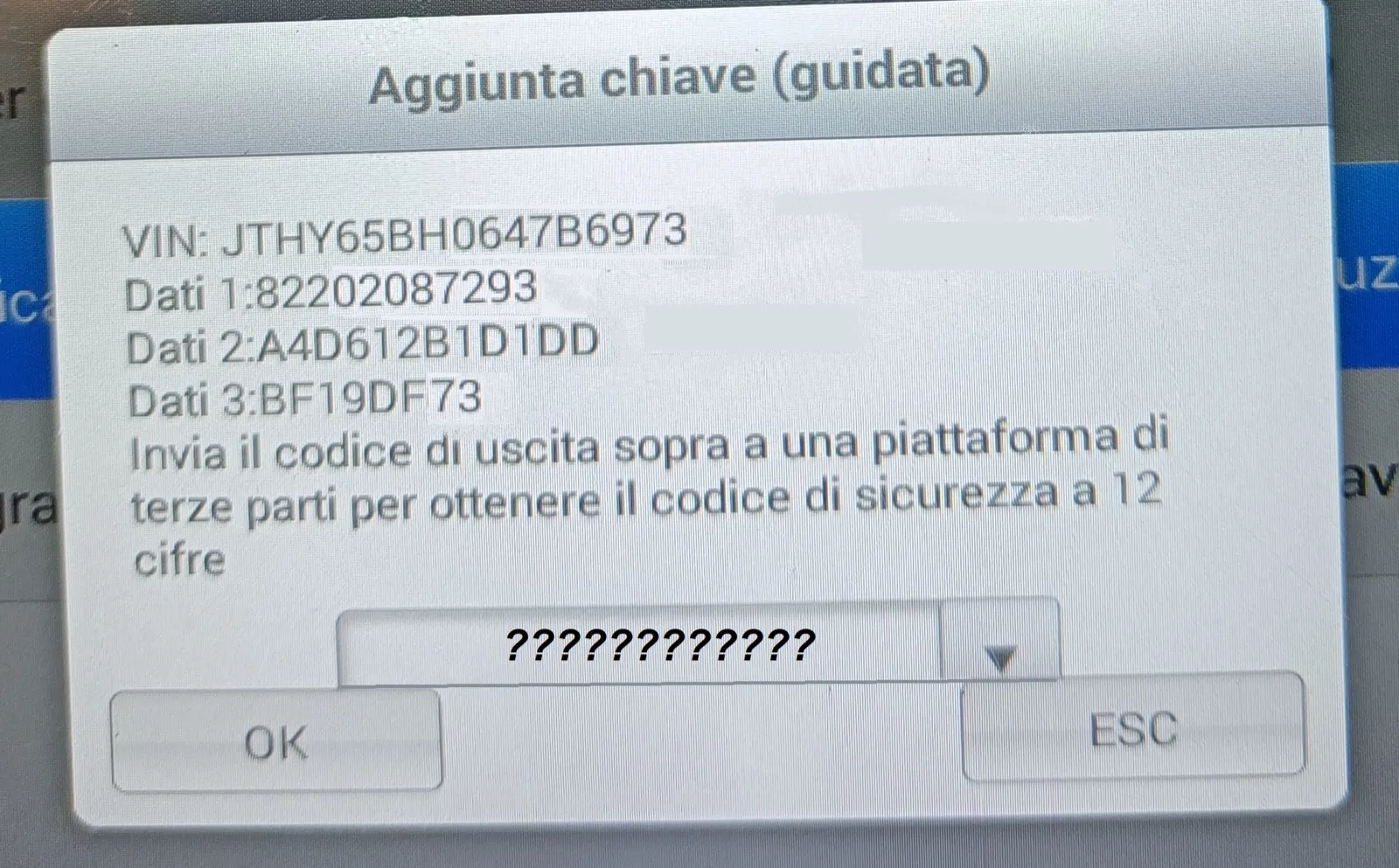 PIN CODE Toyota Lexus 12 Cifre